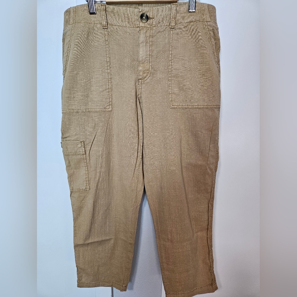 Sonoma Goods for Life Khaki Cargo Crop Pants Women's 14